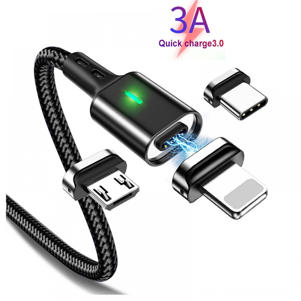 Dây cáp sạc nhanh 3 trong 1 3.0 Type C Micro USB cho Huawei Samsung