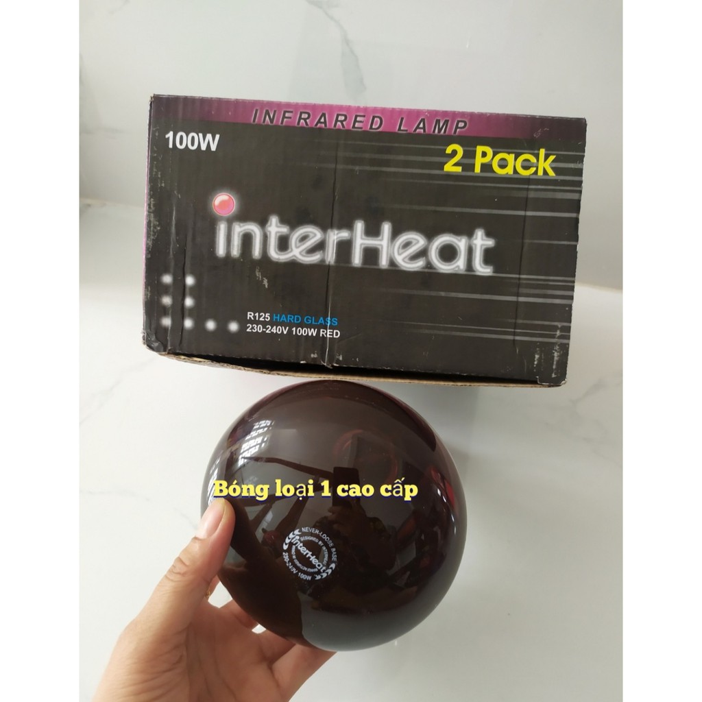 Pack bóng hồng ngoại sưởi cho gia súc, gia cầm, vật nuôi INTERHEAT 100W