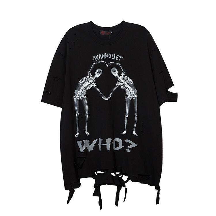 Áo thun MMIOT y2k dáng rộng in hình phong cách gothic harajuku thời trang mùa hè cho nữ