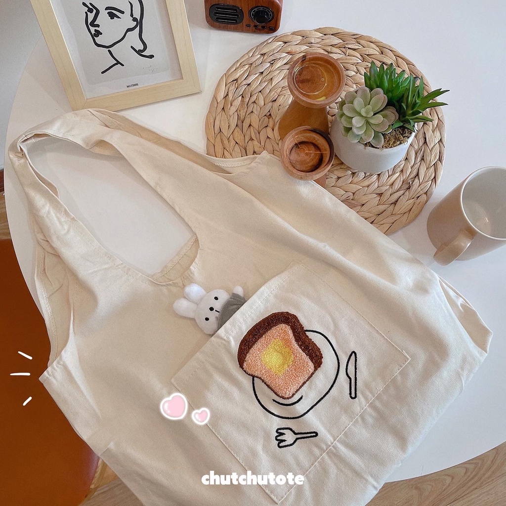 T278/ Túi vải tote bé thỏ dễ thương kiểu dáng Nhật Bản xinh xắn
