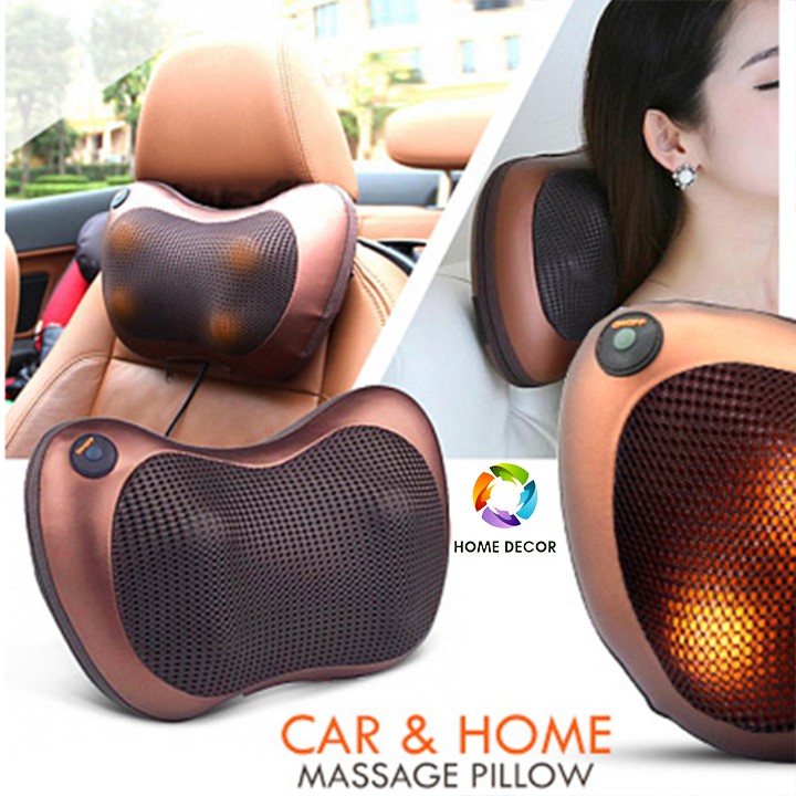 [BH 1 đổi 1]Gối massage hồng ngoại 8 bi, gối massage cổ vai gáy HIỆU QUẢ, AN TOÀN-HOME DECOR