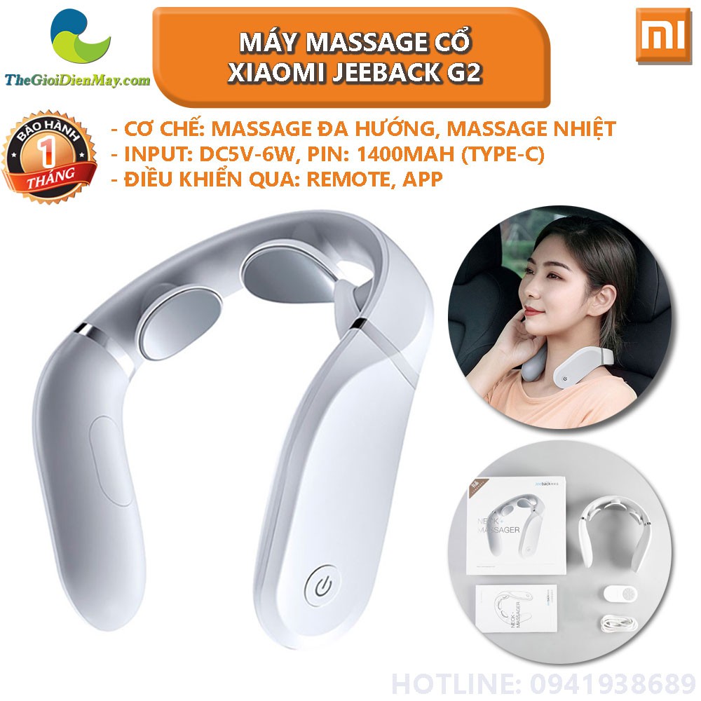 Máy massage cổ thông minh Xiaomi Jeeback Neck Massager G2 - Bảo hành 1 tháng - Shop Thế Giới Điện Máy