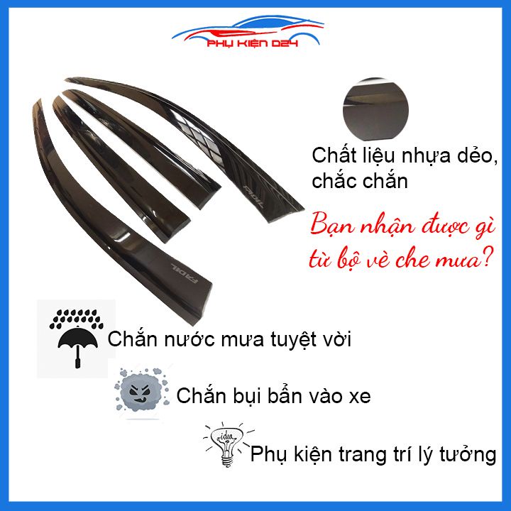 Vè mưa Fadil vè đen che mưa bảo vệ trang trí xe