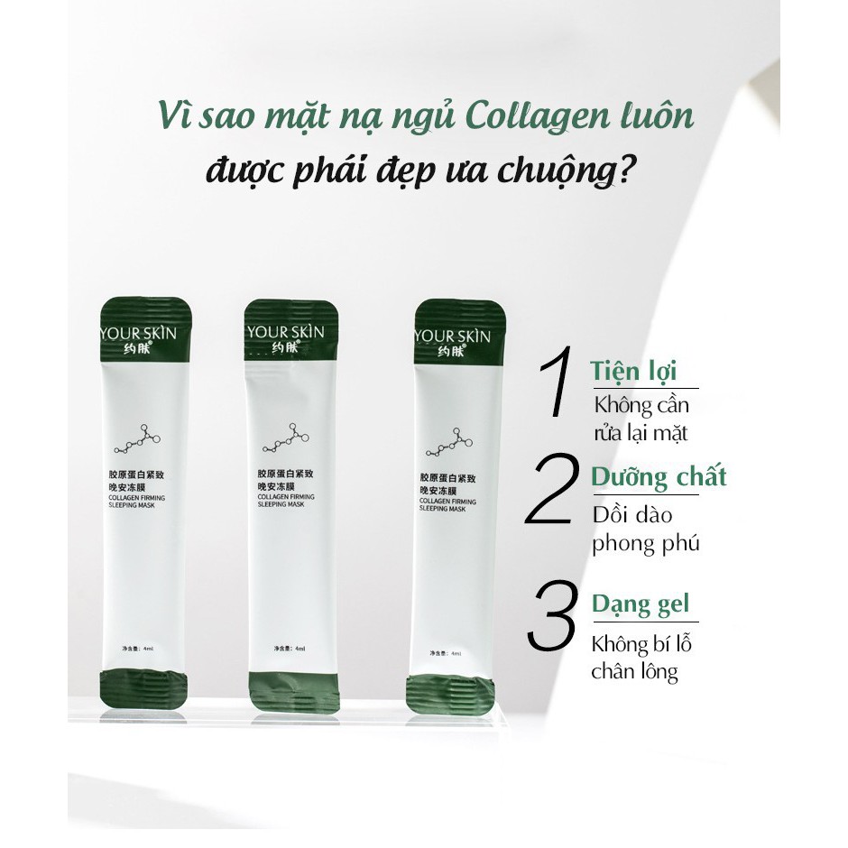 Hộp 20 túi Mặt nạ ngủ collagen YOUR SKIN dưỡng ẩm sáng da &amp; chống lão hóa - BX2319