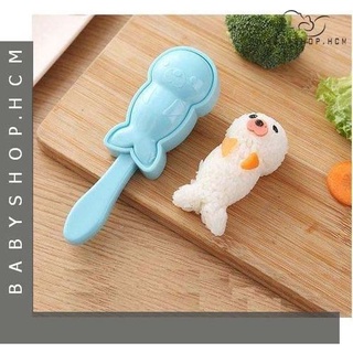 Khuôn ép cơm hải cẩu Onigiri kèm tấm cắt rong biển