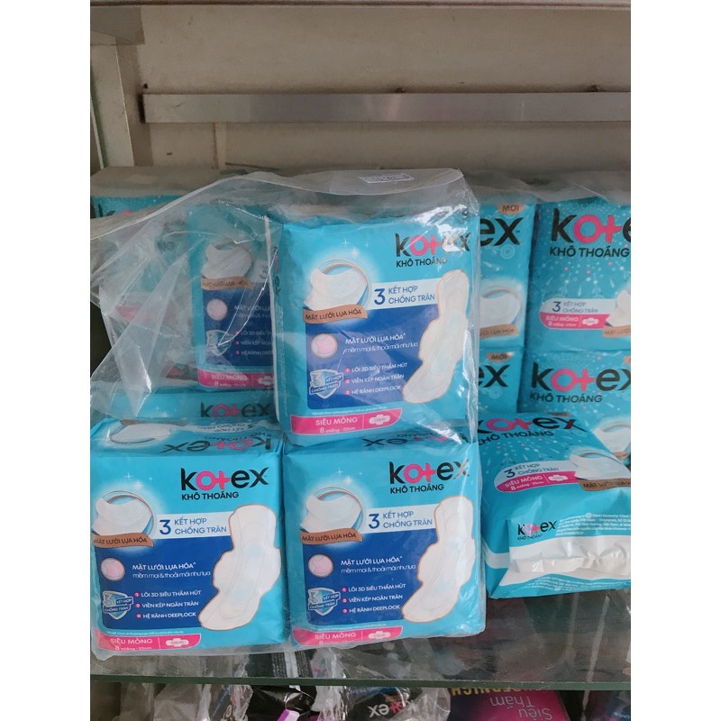 Kotex khô thoáng siêu mỏng 8 miếng 23cm có cánh