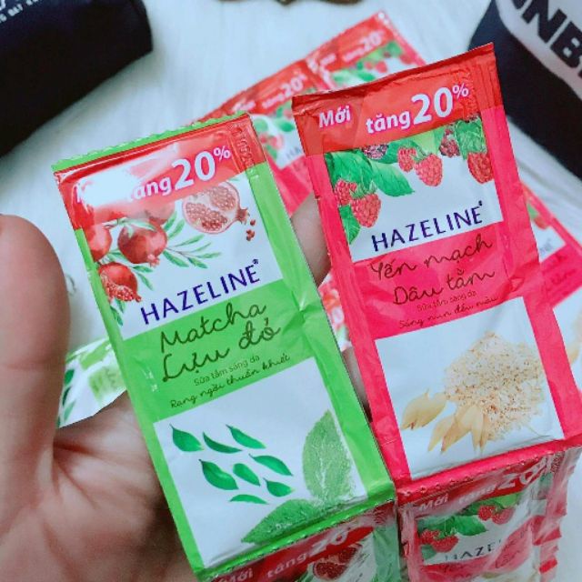 Sét 50 gói Sữa tắm hazeline matcha lựu đỏ, yến mạch dâu tằm 4.5g