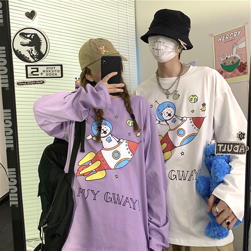 Áo thun dài tay  FUY GWAY  phông Unisex nam nữ tee oversize form rộng pull Ulzzang Streetwear thu đông vải mềm