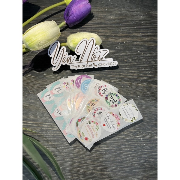 SET 50 NHÃN DÁN CHỮ THANK YOU