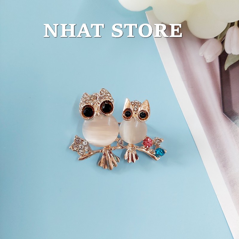 Ghim cài áo nữ thời trang, trâm cài hình Owl Nhat Store