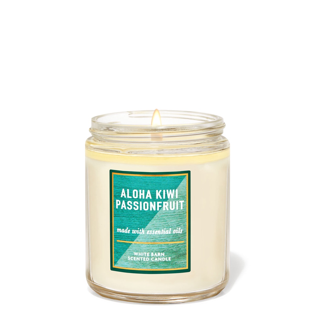 Nến thơm 1 bấc Bath and body works Lemon Mint, Aloha, Peach, Easter 196g