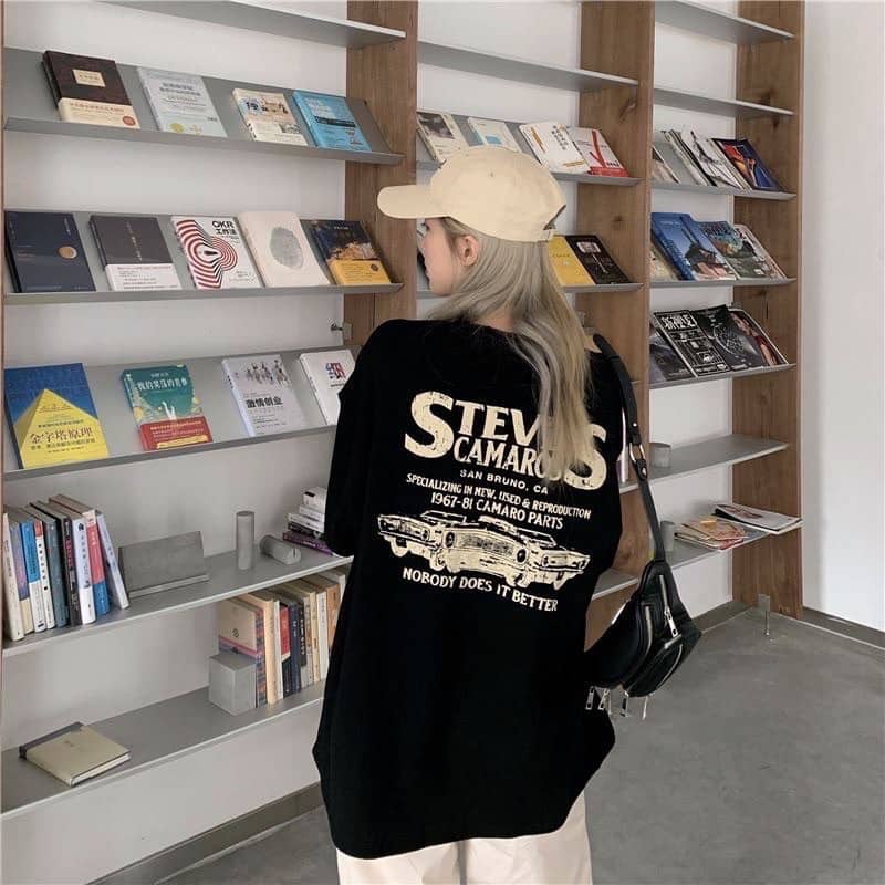 Áo Thun Tay Lỡ STEVE màu ĐEN/XÁM /Nam nữ unisex/ Jaystoree2