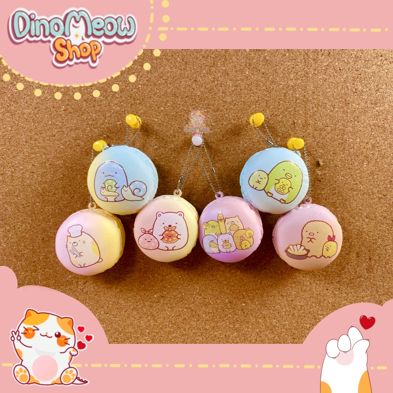 Squishy macaron Sumikko Gurashi mini chính hãng, mềm, dễ thương