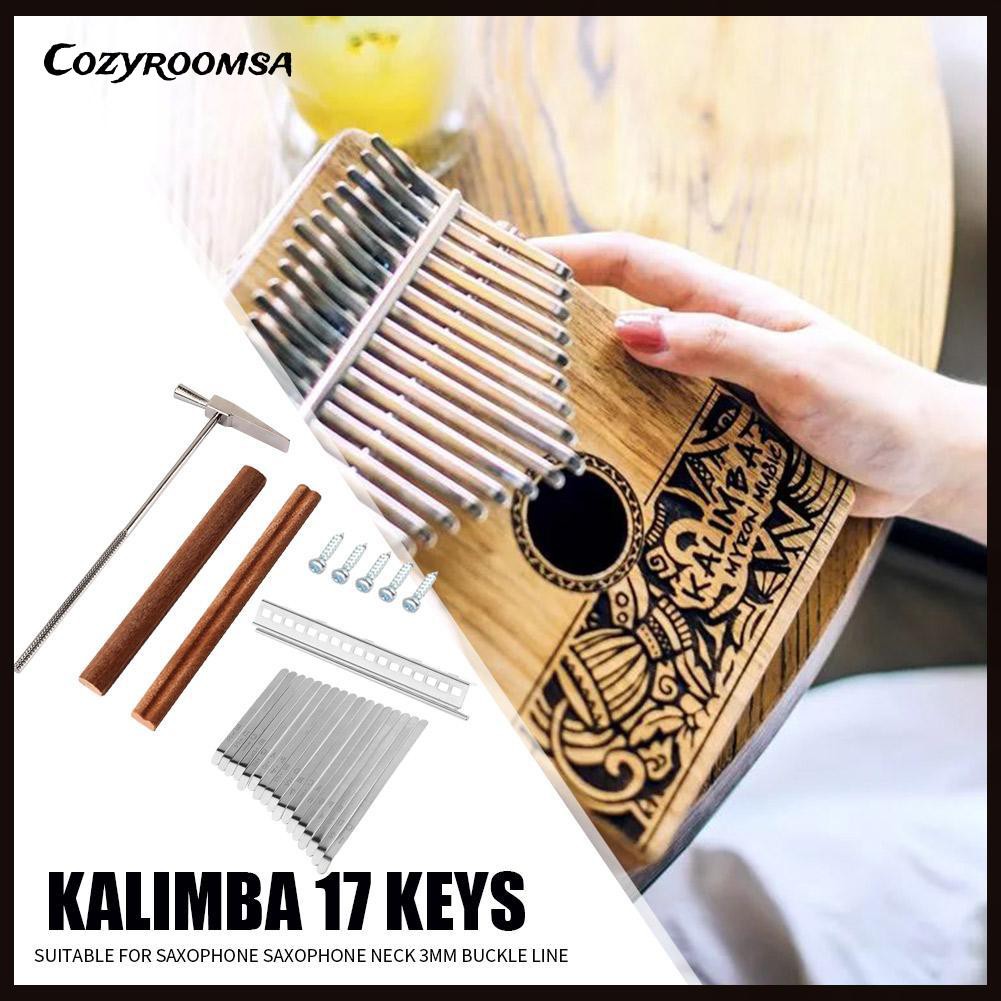Bộ đàn kalimba 17 phím tự làm với búa chỉnh âm