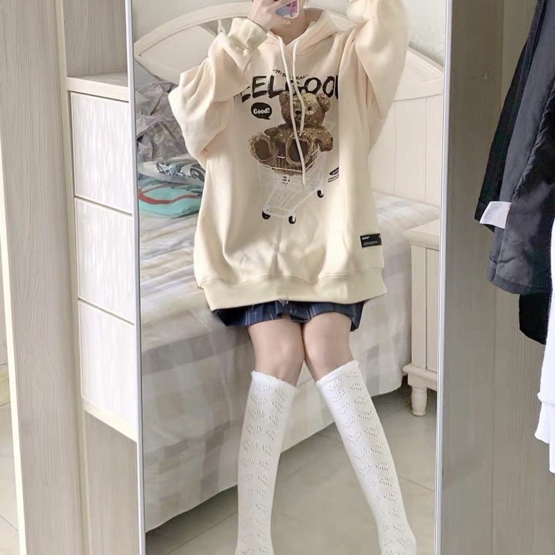 [ CÓ SẲN] Áo Hoodie Nỉ Lót Bông form rộng Gấu Feel Good (nam nữ đều mặc đc) [ Ảnh thật ] | BigBuy360 - bigbuy360.vn