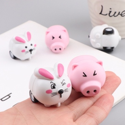 [GIÁ SỈ] Đồ Chơi Trẻ Em Xe Đẩy Hình Heo Thỏ Mô Hình Chạy Trớn Bánh Đà Dễ Thương