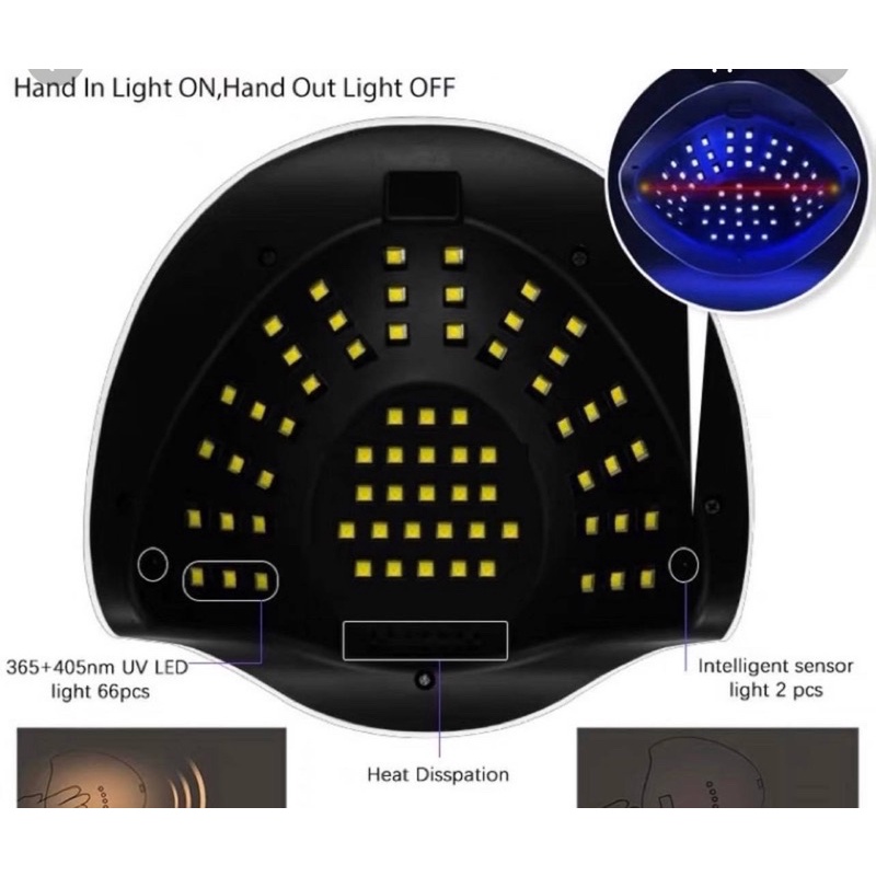 Máy hơ gel sun x11 max có 66 bóng, công suất 280w