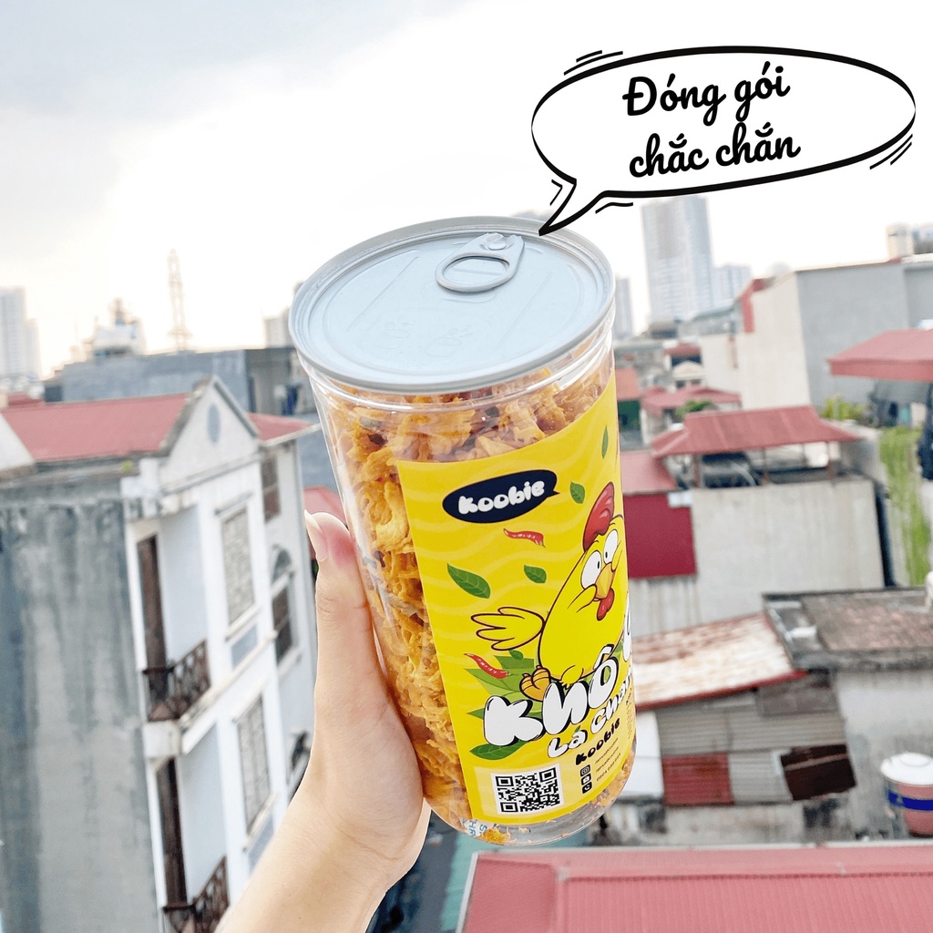 Khô gà lá chanh Koobie 300g, đồ ăn vặt ngon an toàn vệ sinh, giao hàng siêu tốc