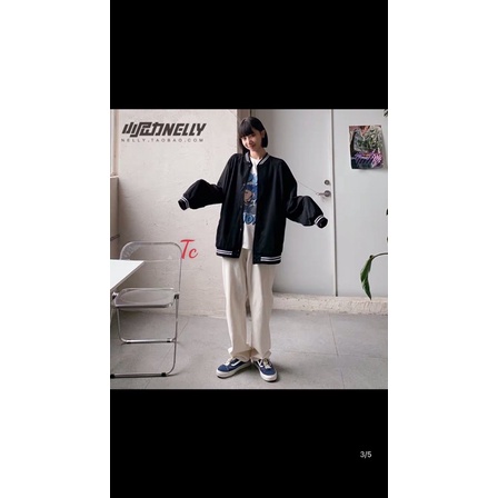 [BÁN SỈ] Áo Khoác Bomber Bo Viền Cúc Bấm Chất Nỉ Cotton Unisex