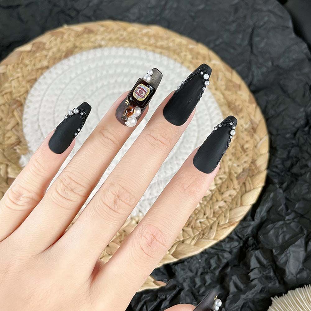 [Hàng mới về] Phụ Kiện Trang Trí Móng Tay Hình Chai Rượu Vang Nhỏ Gọn Phong Cách Retro Nhật Bản