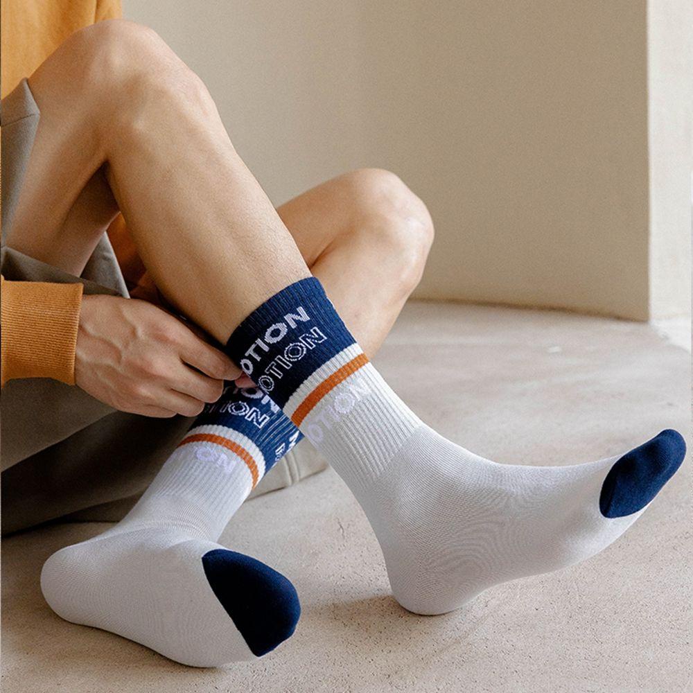 IVORY Vớ Cotton Cổ Cao Họa Tiết Kẻ Sọc Đơn Giản Thoải Mái Thời Trang Cho Nam