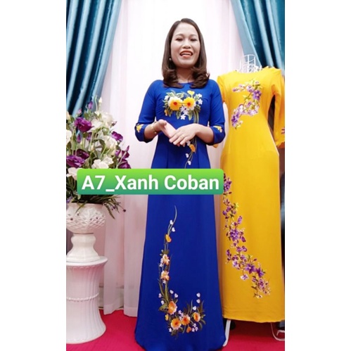 ÁO DÀI THÊU HOA - VẢI LỤA TẰM CAO CẤP