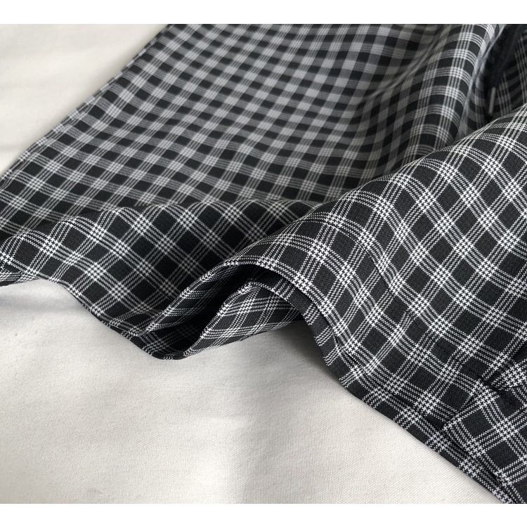 Quần short SUXI dây rút lưng cao họa tiết sọc caro thiết kế thời trang mùa hè cho nữ