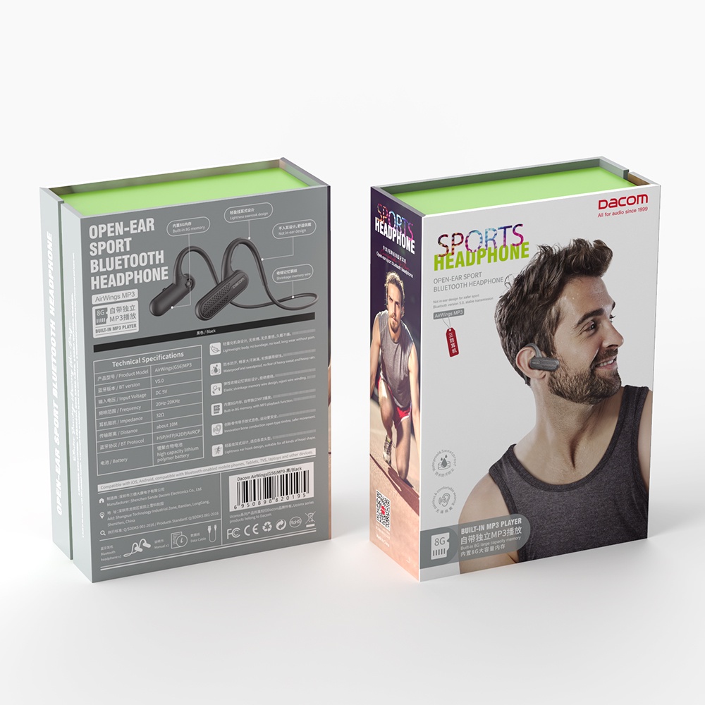 Dacom Tai nghe không dây DACOM G56 8G Bộ Nhớ MP3 Chống Nước