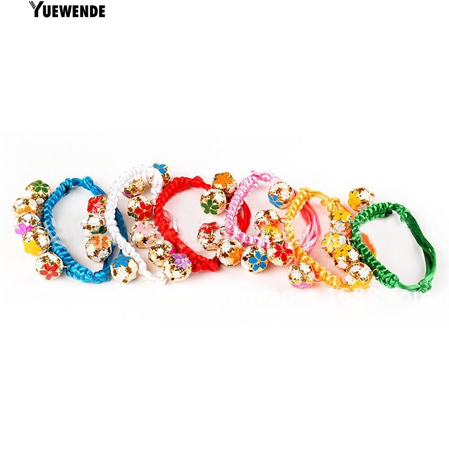 Vòng cổ đan len 5 quả chuông giao màu ngẫu nhiên