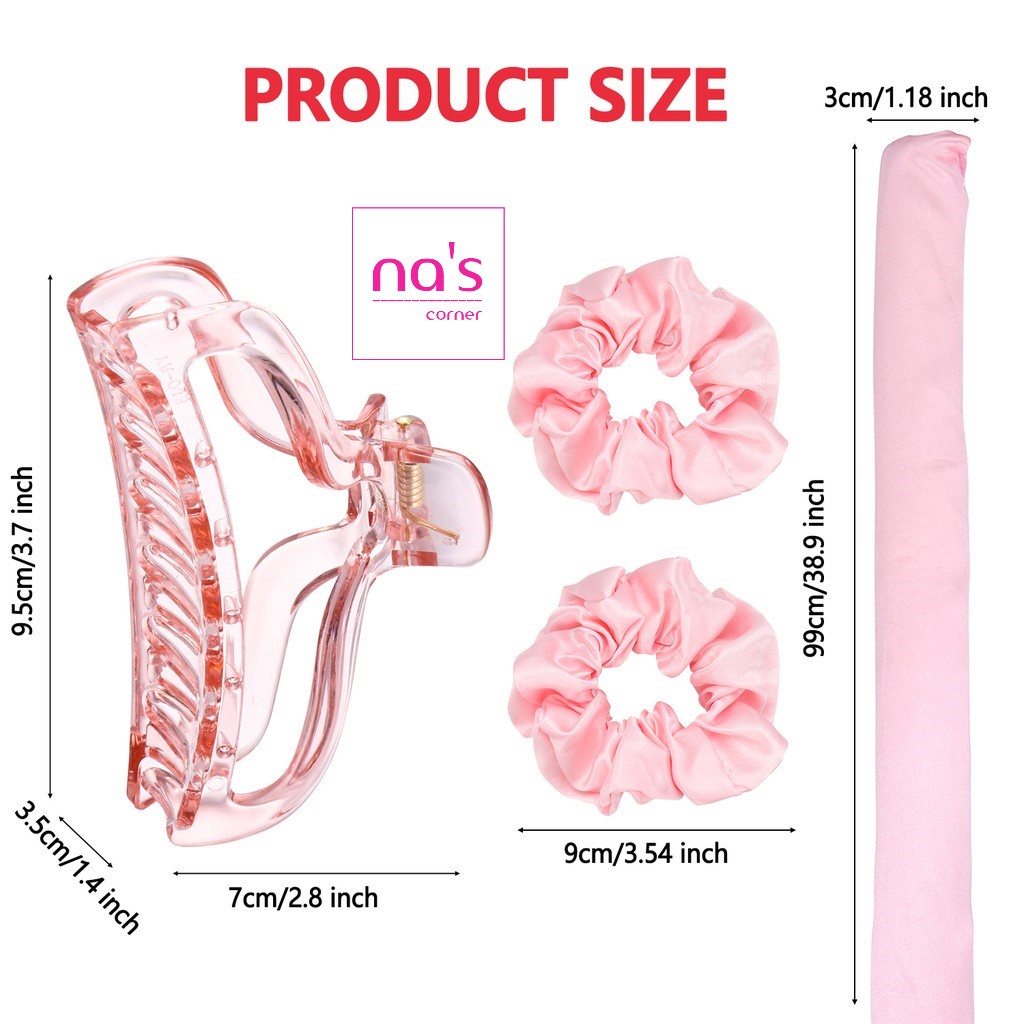 THANH XỐP RUY BĂNG CUỐN TÓC KHÔNG NHIỆT (Tặng kèm 2 cột tóc và 1 Kẹp tóc)