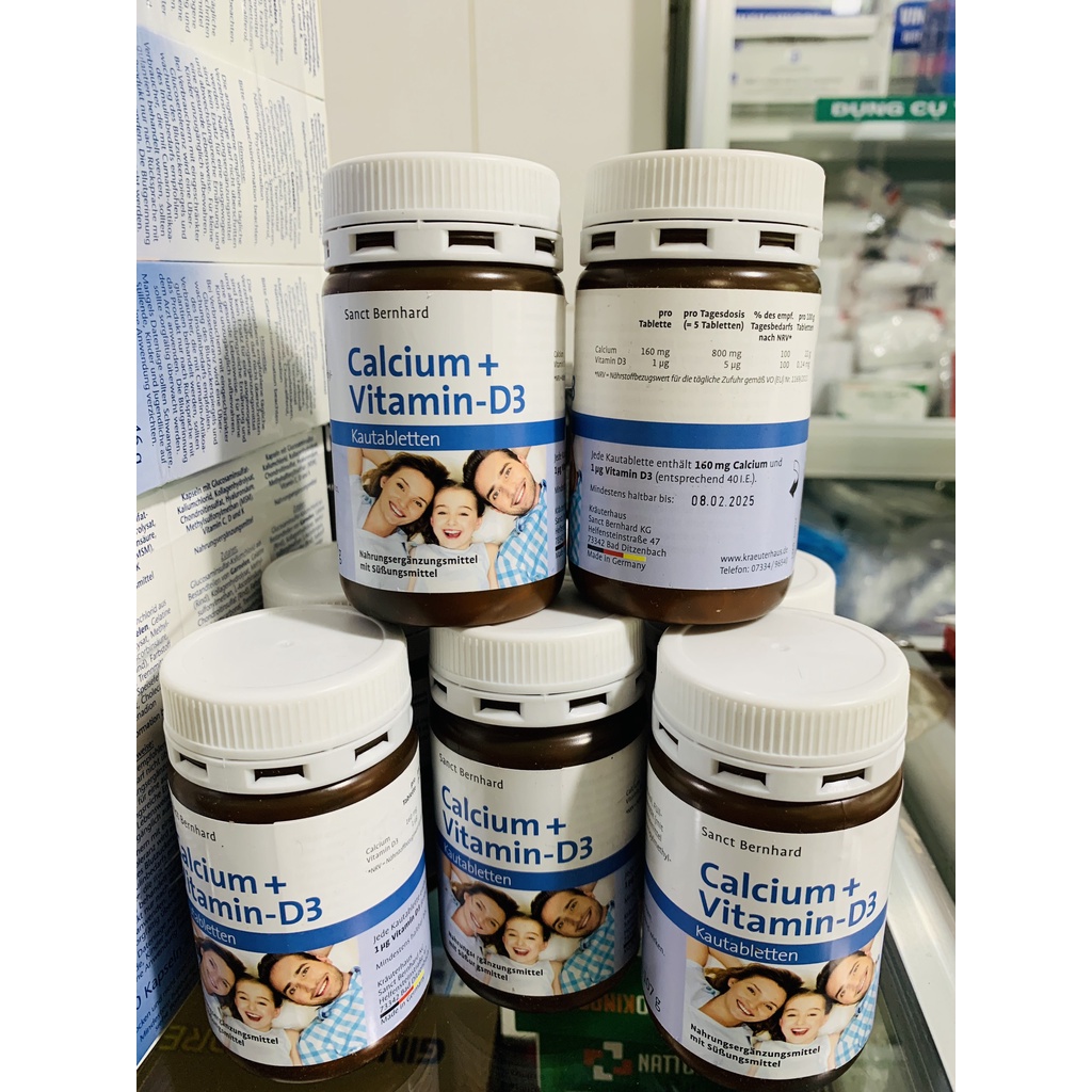 Viên ngậm bổ sung Calcium+Vitamin D3 150 viên Sanct Bernhard
