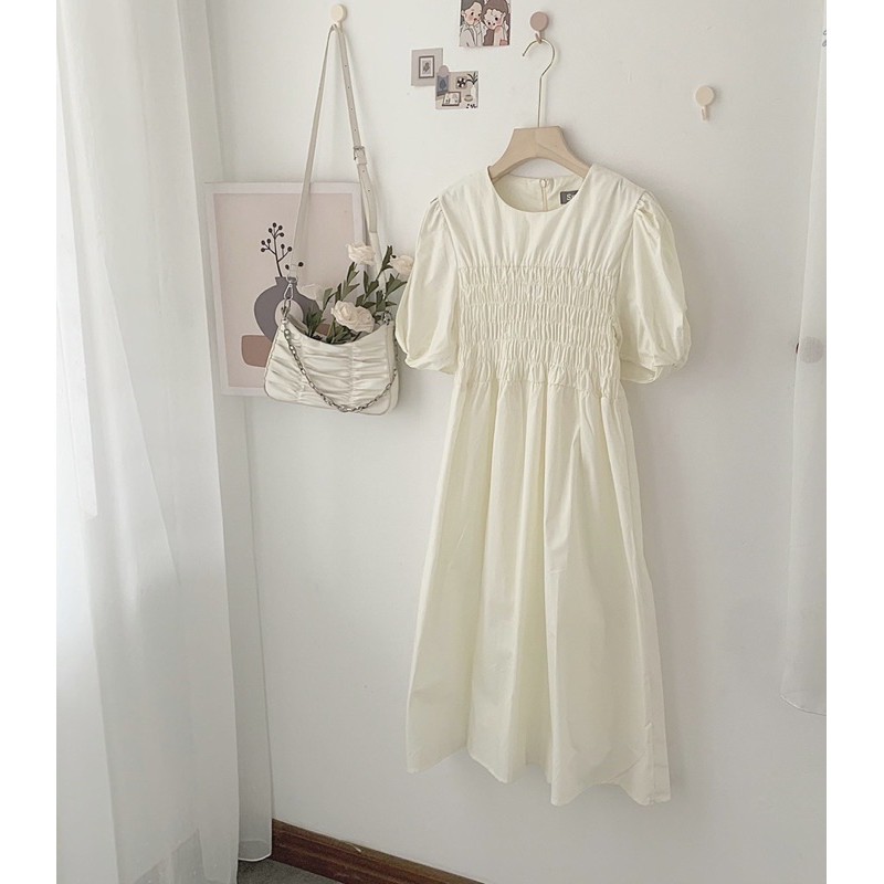 Váy Hàn dài chun ngực | BigBuy360 - bigbuy360.vn