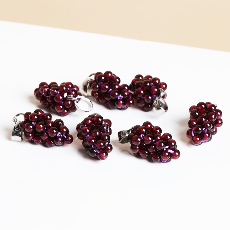 Garnet Mặt Vòng cổ Bằng Đá Pha Lê Tự Nhiên Hình Chùm Nho Nhỏ Dùng Làm Trang Sức DIY