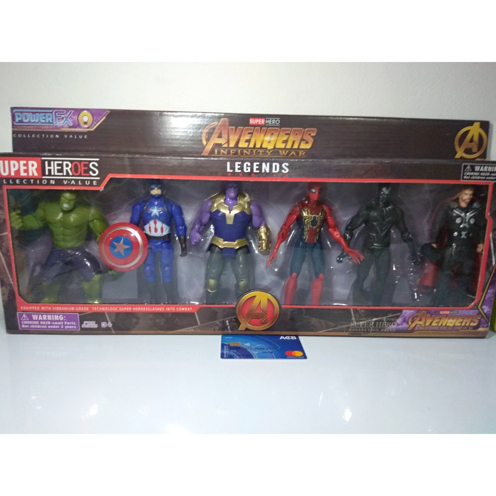 Bộ 6 Mô hình các siêu anh hùng trong thế giới vũ trụ Avengers. Siêu rẻ, đẹp cho bé