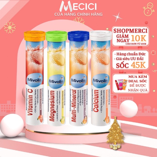 Viên sủi Mivolis vitamin tổng hợp hỗ trợ tăng cường hệ miễn dịch 20 viên - Hàng Đức, Shop Mecici