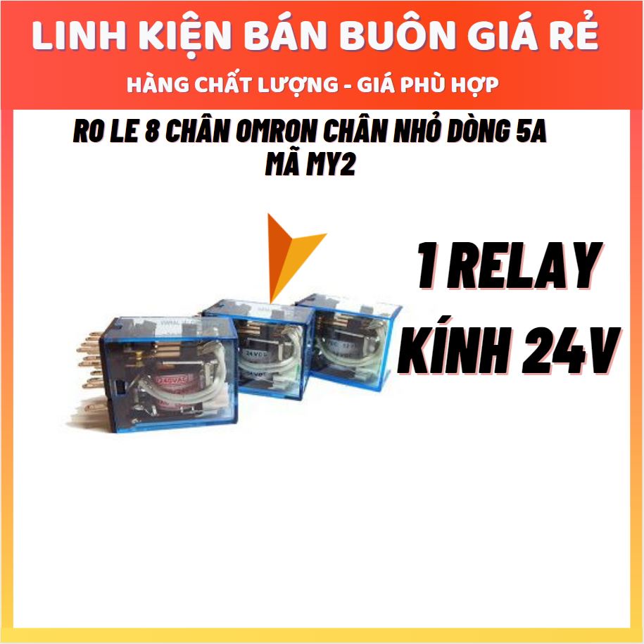 Relay Kính MY2 24V 8 chân, Rơ le trung gian, relay 24v 8 chân,Loại Chân Bé