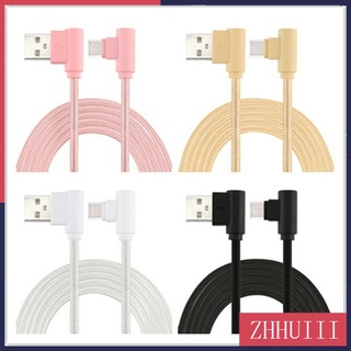 Cáp sạc bện USB dây nilon hình chữ L dành cho Type C Android Xiaomi Micro