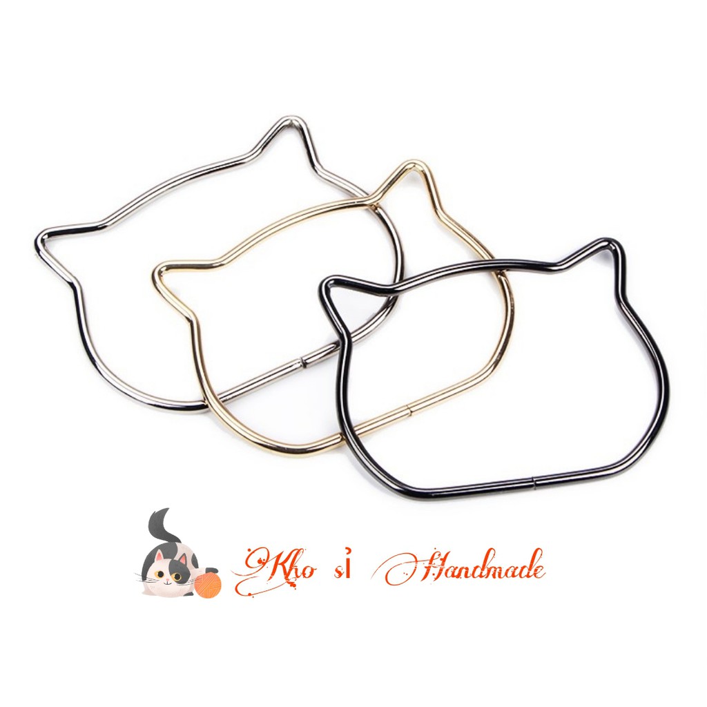 PK Túi: Quai Mèo Tai Nhọn Mạ Vàng Làm Túi Xách Handmade (1 Cặp)