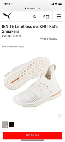 Giày IGNITE Limitless SR evoKNIT hiệu PUMA