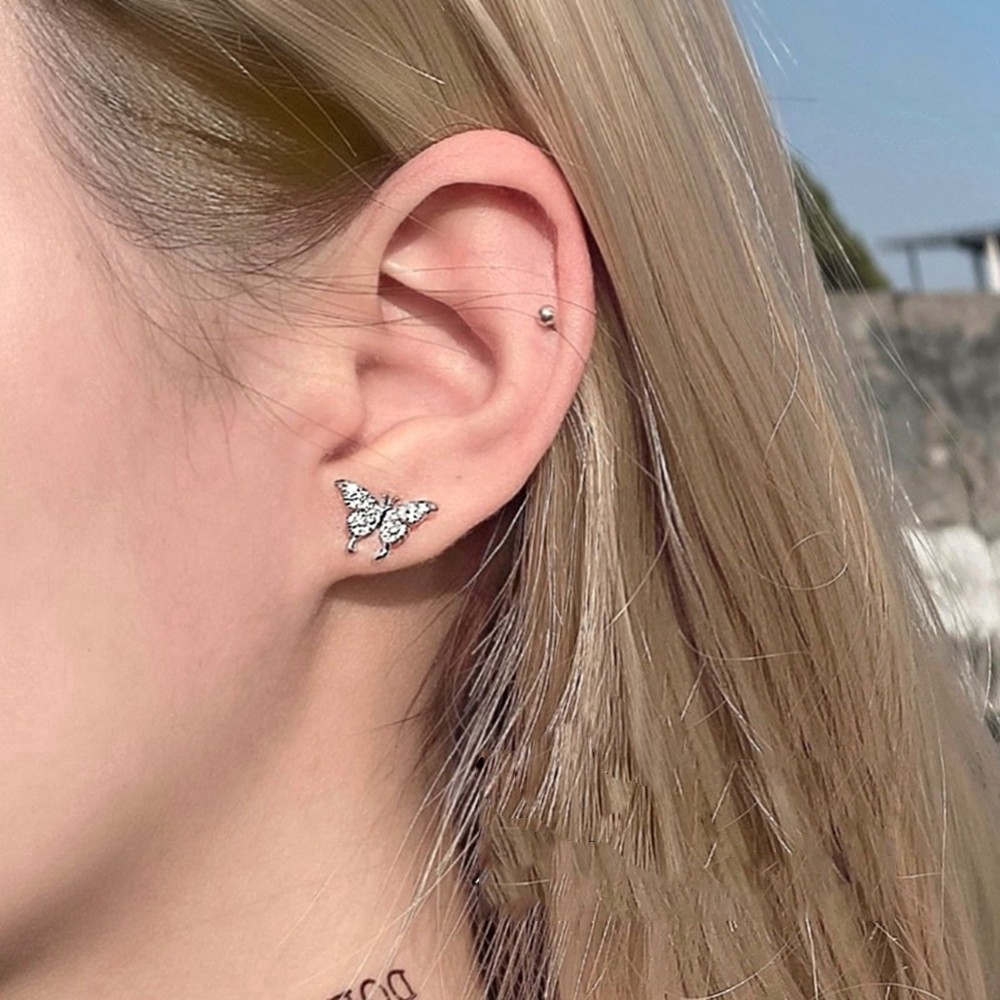 Khuyên Tai Hình Bướm Đính Đá Sang Trọng Thời Trang