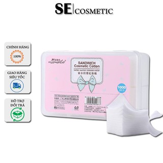 Bông tẩy trang lameila sandwich 100% cotton 1000 miếng- bong tay trang se cosmetic