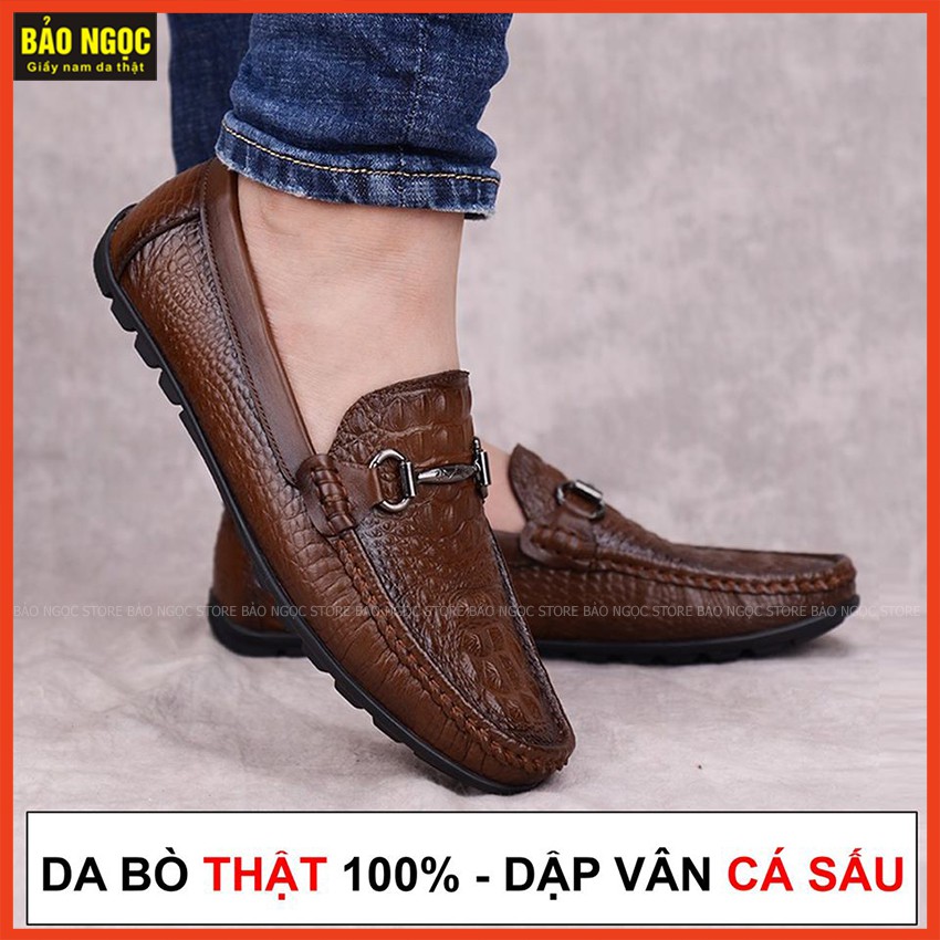 GIÀY MỌI NAM ✅ GIÀY LƯỜI NAM  CHẤT DA BÒ MỀM 100% ✅ ĐẾ CAO SU BÊT CỰC CHẮC CHẮN  MÃ M3123