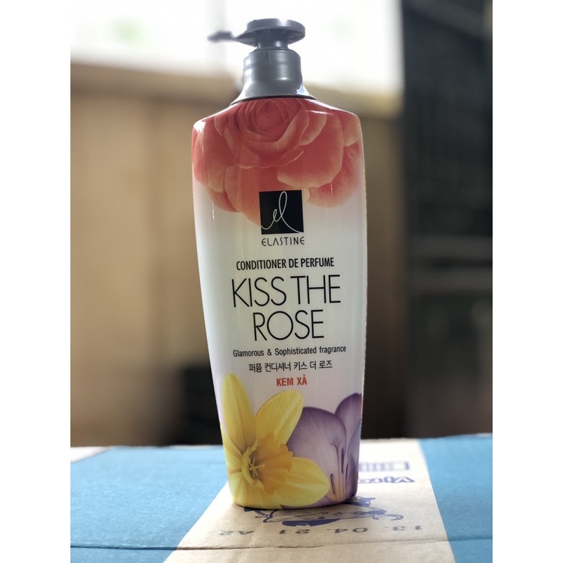 Dầu xả Double rich Elastine Kiss The Rose 600ml (mầu cam)