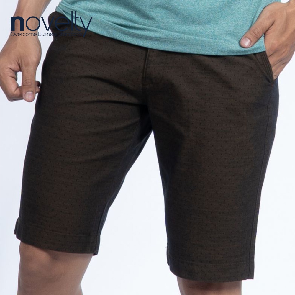Quần Short khaki nam Novelty nâu đen chấm bi 1901790