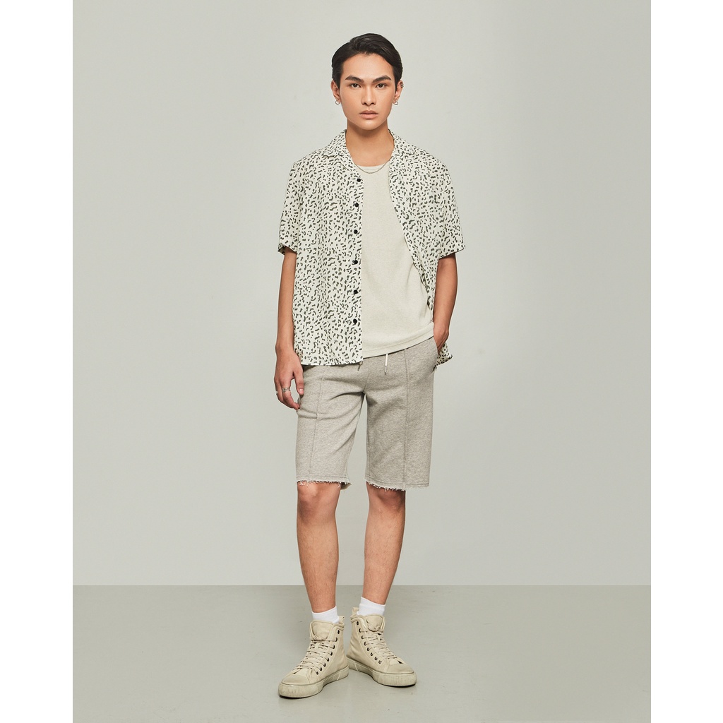 Áo sơ mi ngắn tay nam họa tiết chống nhăn Highway (Menswear) Wildcat Be Nhạt