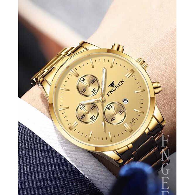 Đồng hồ nam chính hãng FNGEEN tuyệt đẹp, giảm giá sốc, kiểu dáng thời trang lịch lãm, (tặng tỳ hưu, tháo mắc, Mã: AF01)