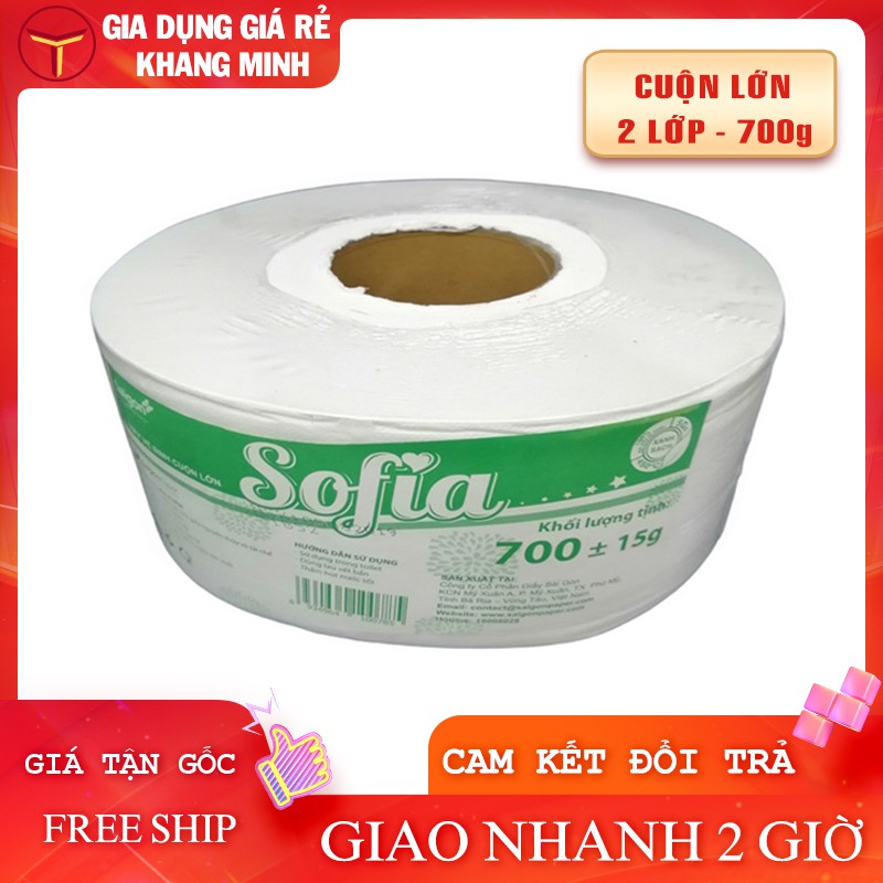 Giấy Vệ Sinh Cuộn Lớn Cao Cấp Sài Gòn Sofia 700g