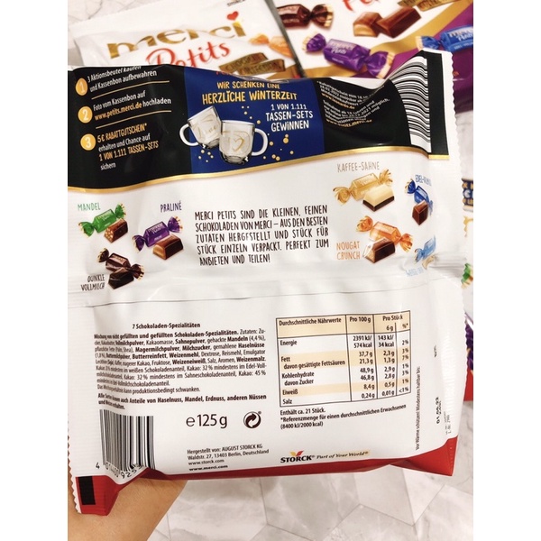 Kẹo soccola #Merci_Petits siêu ngon, đủ loại 200g và 125g