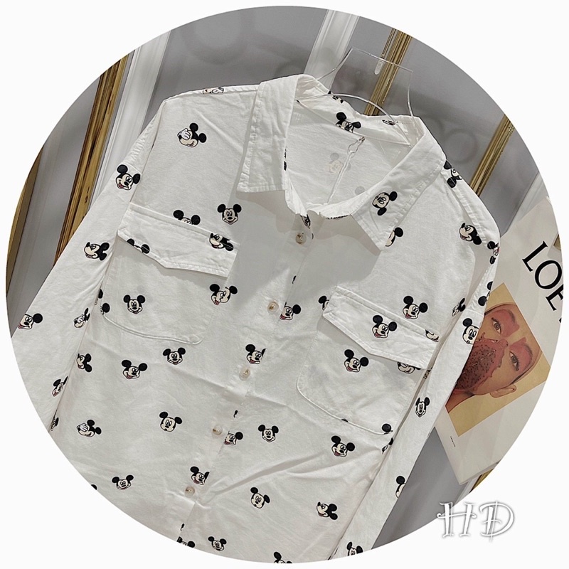 Áo sơ mi jean mickey QC