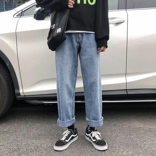 ( Jean Dày)Quần Baggy Jean unisex ống rộng phong cách bụi Cá tính.
